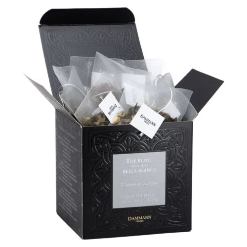 Thé blanc Bella Blanca Dammann - boîte de 25 sachets ouverte