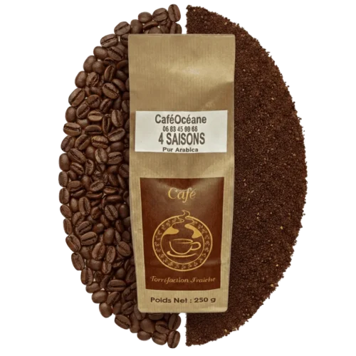 Café Mélange 4 Saisons pur arabica en grain et moulu, torréfacteur au Havre — CaféOcéane