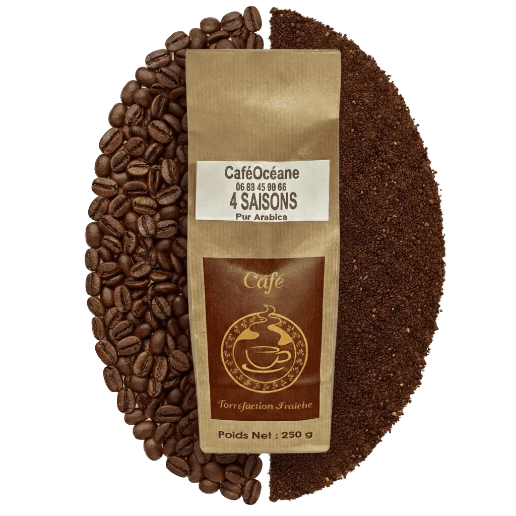 Café Mélange 4 Saisons pur arabica en grain et moulu, torréfacteur au Havre — CaféOcéane
