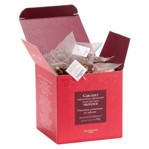 Carcadet Provence Dammann - boîte de 20 sachets ouverte