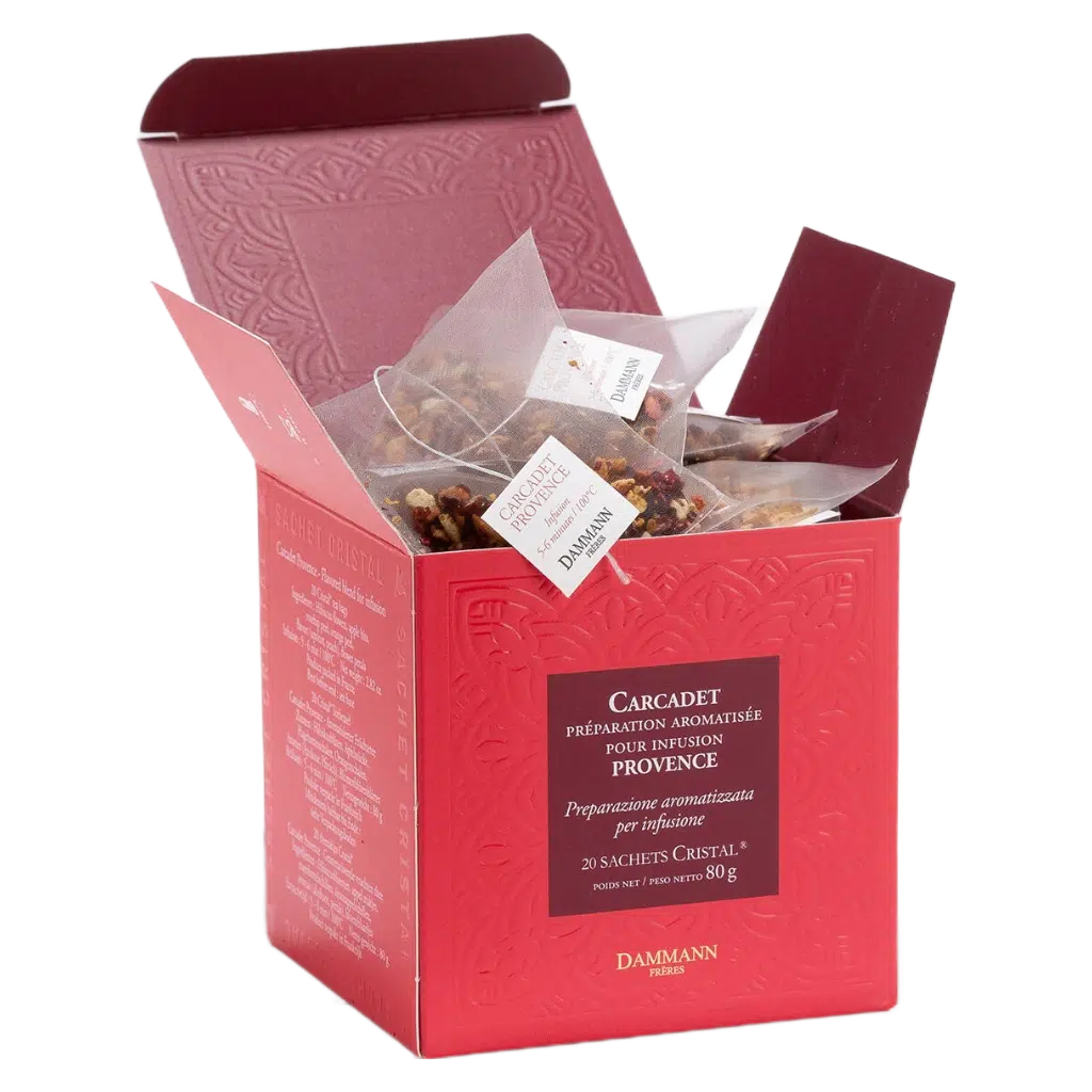 Carcadet Provence Dammann - boîte de 20 sachets ouverte