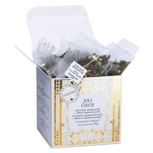 Thé noir Joli Cœur Dammann - boîte de 25 sachets ouverte