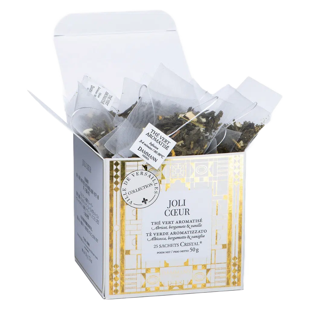 Thé noir Joli Cœur Dammann - boîte de 25 sachets ouverte