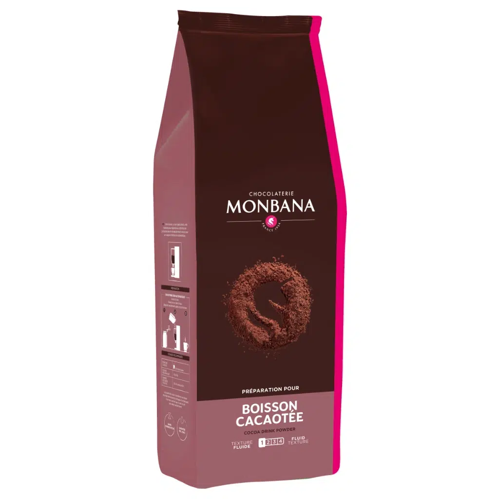 Chocolat en poudre lacté Monbana Spécial DA - boisson cacaotée sachet 1 kg