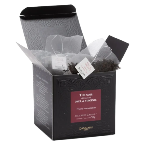 Thé noir Paul et Virginie Dammann - boîte de 25 sachets ouverte