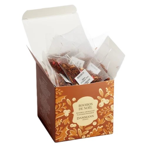 Rooibos de Noël Dammann - boîte de 25 sachets ouverte