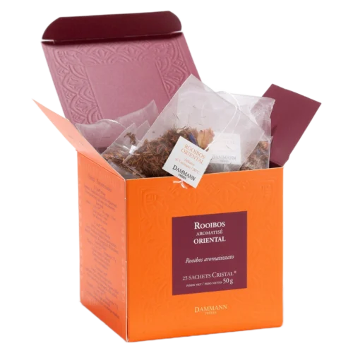 Rooibos Oriental Dammann - boîte de 25 sachets ouverte
