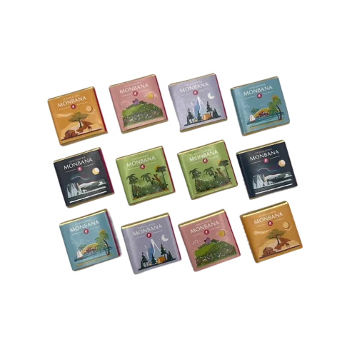 SACHET CARRÉS DE CHOCOLAT NOIR MONBANA X20 — CaféOcéane, Le Havre