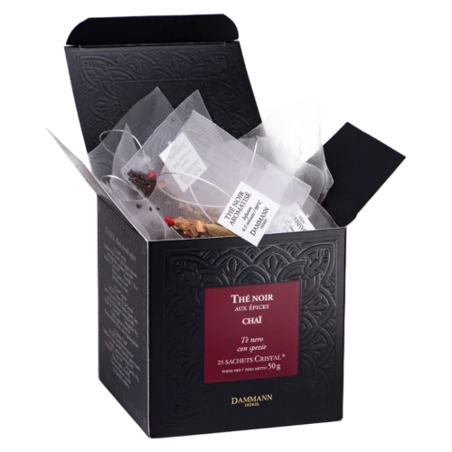 Thé noir Chaï Dammann - boîte de 25 sachets ouverte