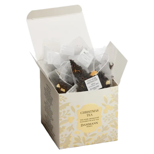Thé noir de Noël Christmas Tea Dammann - boîte de 25 sachets ouverte