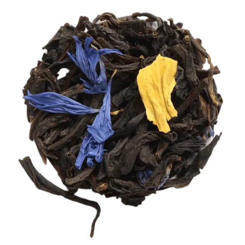Thé Noir Jardin Bleu Dammann vrac – thé noir rhubarbe fraise des bois fraise