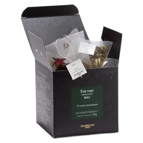 Thé Vert Bali Dammann - boîte de 25 sachets ouverte