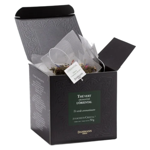 Thé vert L'Oriental Dammann - boîte de 25 sachets ouverte