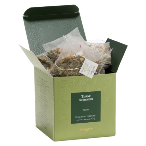 Tisane du Berger Dammann - boîte de 25 sachets ouverte