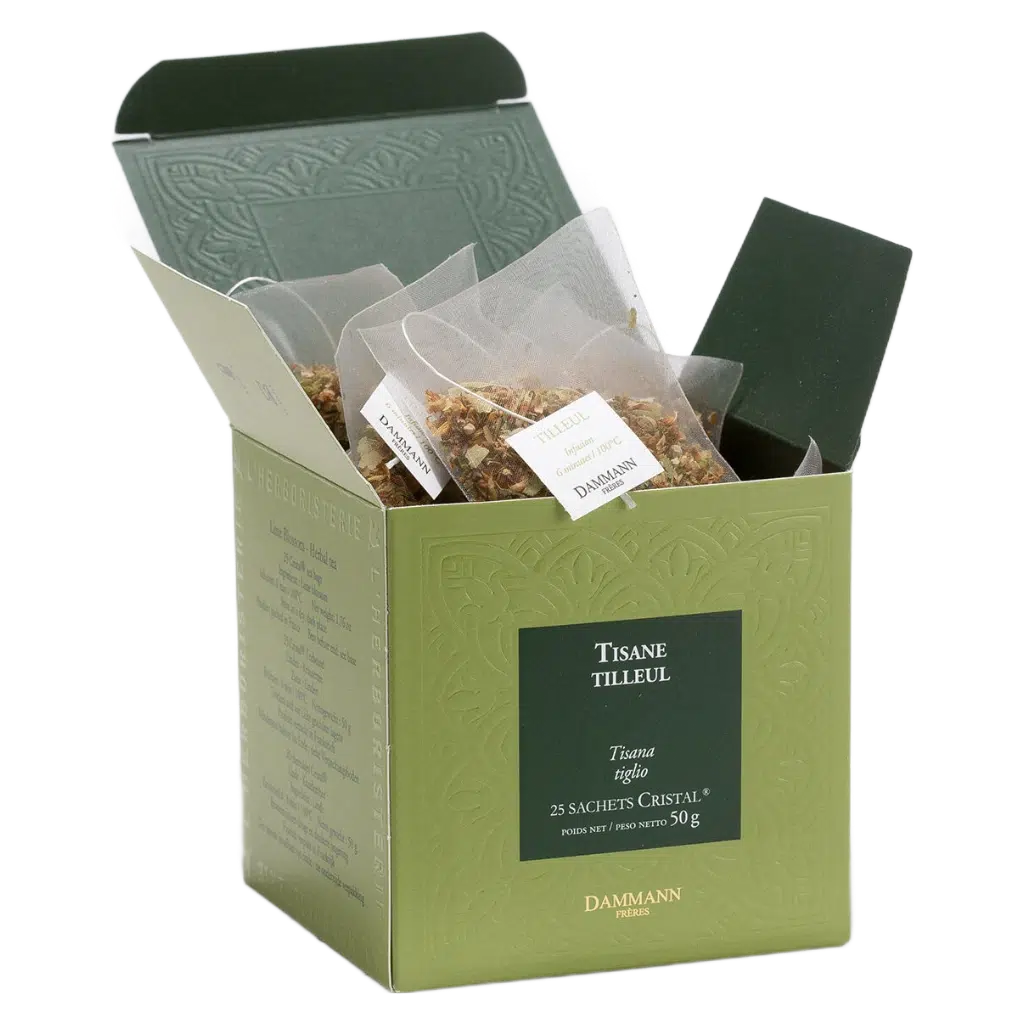 Tisane Tilleul Dammann - boîte de 25 sachets ouverte
